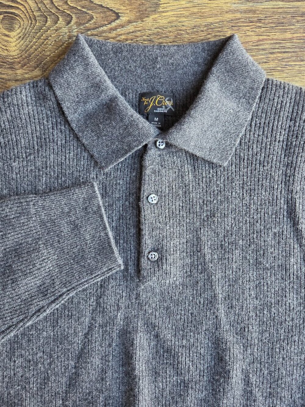 NWoT J.Crew 100% Goats Cashmere Cozy Soft Ribbed Sweater-Polo Grey #CM304